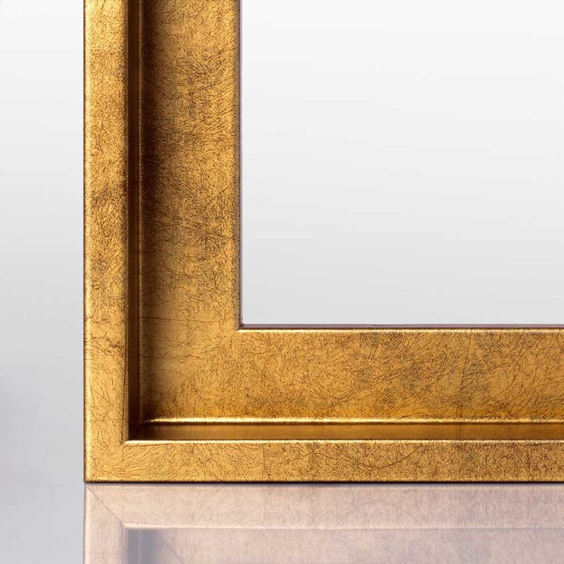 Schattenfugenrahmen Blattgold Optik für Leinwandbilder