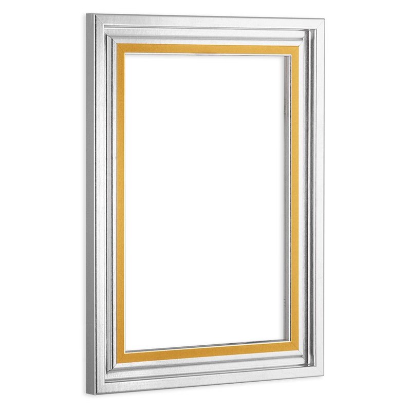 Schattenfugenrahmen Silber Vintage für Acrylglas & Aludibond - Drucke