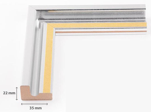 Schattenfugenrahmen Silber Vintage für Acrylglas & Aludibond - Drucke