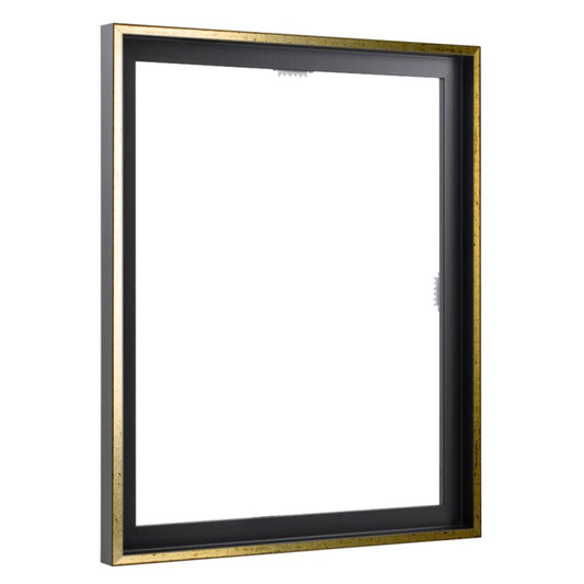 Schattenfugenrahmen Schwarz Gold für Leinwandbilder