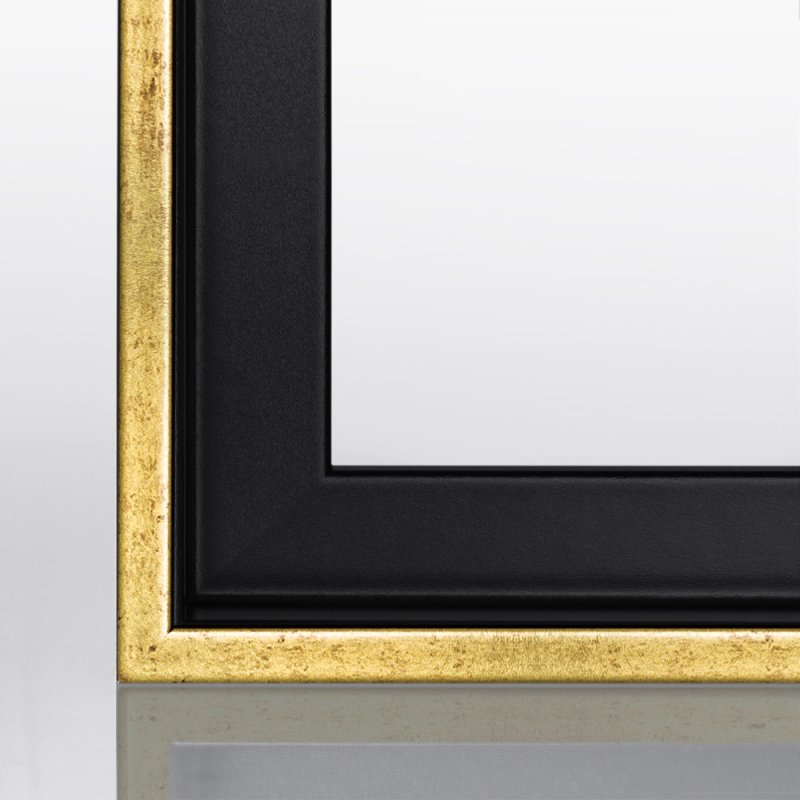 Schattenfugenrahmen Schwarz Gold für Leinwandbilder